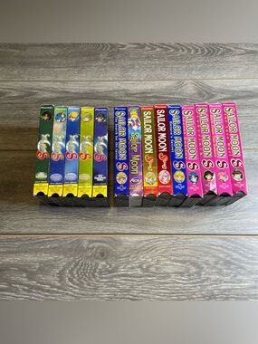 Vintage Sailor Moon VHS Lot 14 Tapes Pioneer Dubbed Unedited Edited SuperS DiC